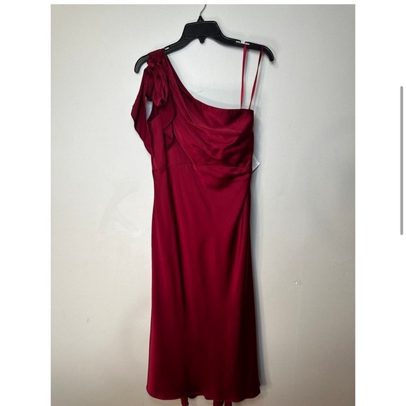 NWT IEENA MAC DUGGAL SATIN ONE
SHOULDER MIDI DRESS SZ 12 - Picture 4 of 6